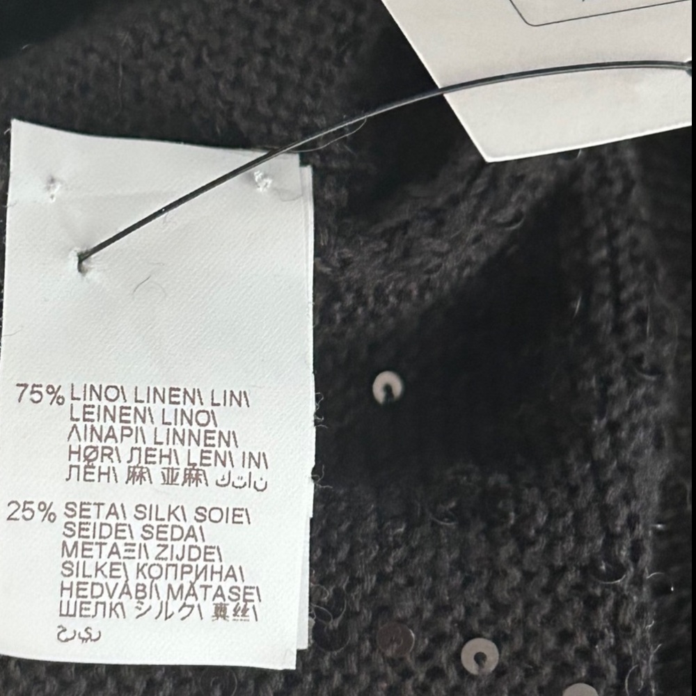 Brunello Cucinelli Linen Silk Sweater, Layered Ruffle Collar & Sequins $1495 - Picture 8 of 8